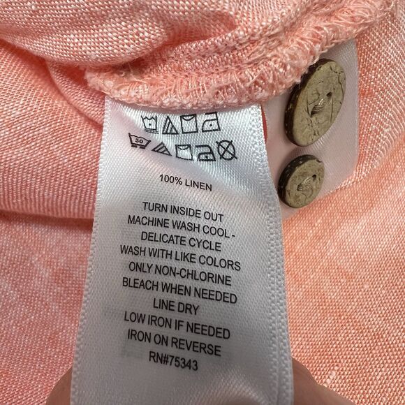 Sigrid Olsen Blouse Top 100% Linen Shirt Lagenlook Top Relaxed Fit Tunic Coastal - Picture 8 of 8